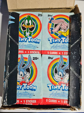 (1) One Pack - New Sealed 1991 Topps Warner Brothers Tiny Toon Adventure Looney Tunes Trading Card -5 Cards & 1 Sticker