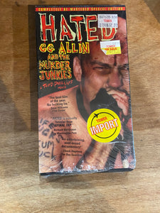 Hated: GG Allin and the Murder Junkies (1993) - Mint- VHS Tape 1999 Stranger Than Fiction USA In shrink with Tower  Hype Stickers