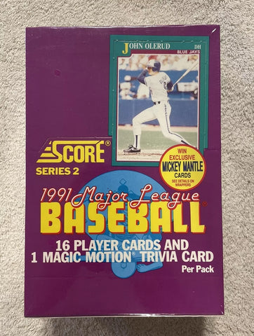 (1) One Pack - New Sealed 1991 SCORE Series 2 MLB Baseball Trading Cards - 16 Cards