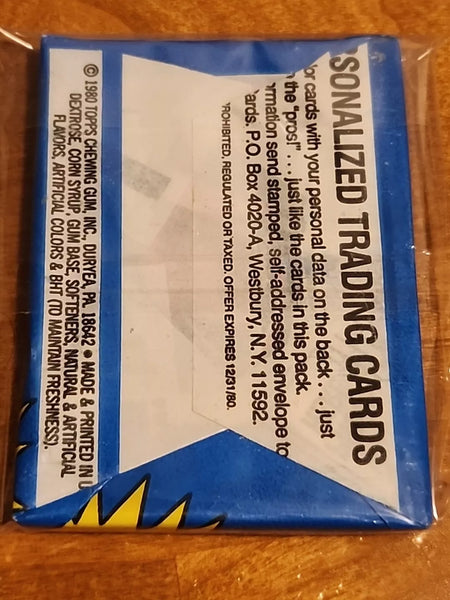 (1) One Pack - New Sealed Topps 1980 MLB Baseball Trading Card Pack - 15 Cards MEGA RARE