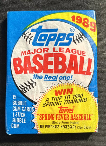 (1) One Pack - New Sealed Topps 1989 MLB Baseball Trading Card Pack - 15 Cards