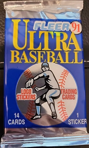 (1) One Pack - New Sealed 1991 FLEER ULTRA MLB Baseball Trading Card Pack - 14 Cards & 1 Sticker