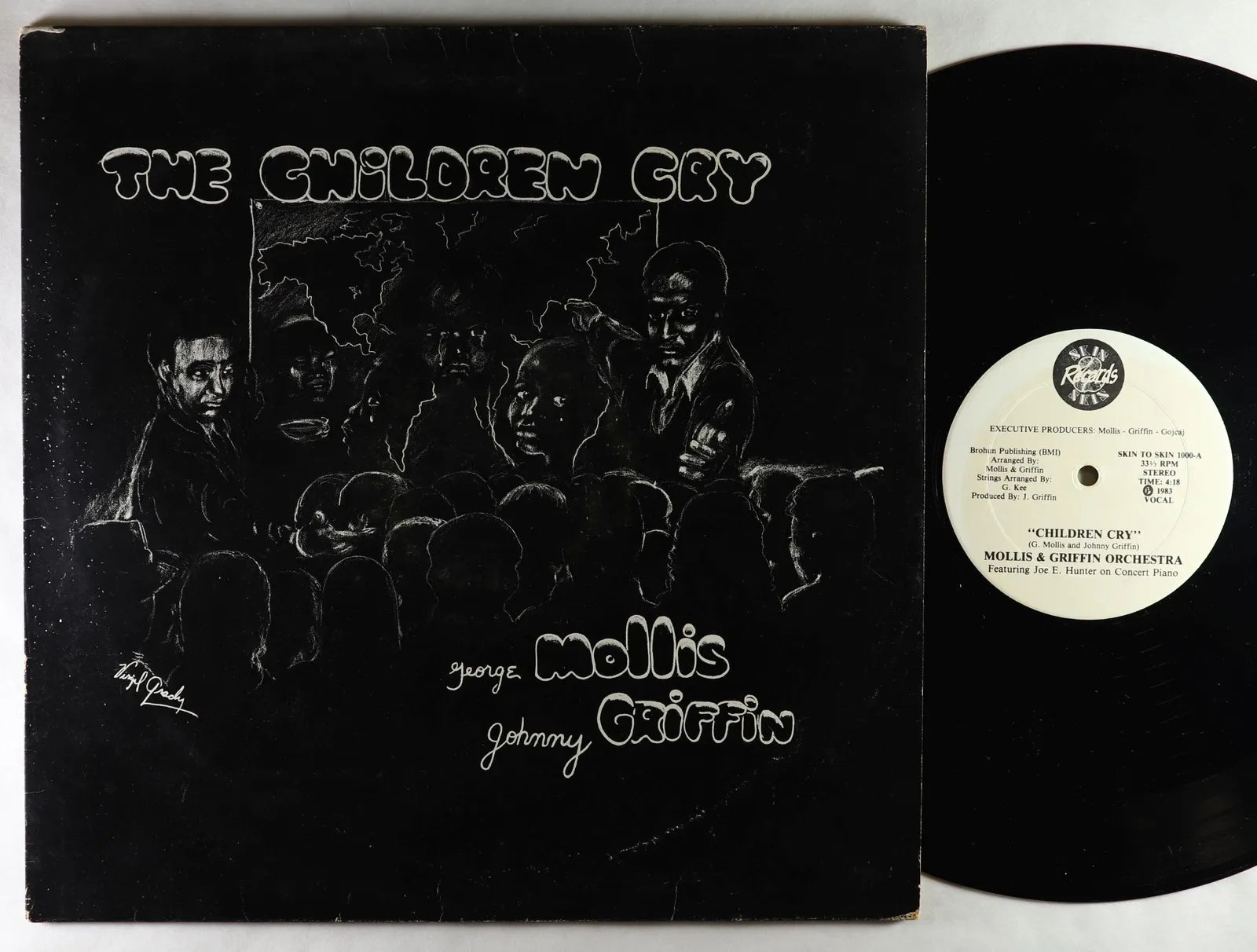 George Mollis & Johnny Griffin - The Children Cry - VG+ 12" Single Record 1983 Skin To Skin Detroit Private Press Vinyl - Soul / Funk / Jazz